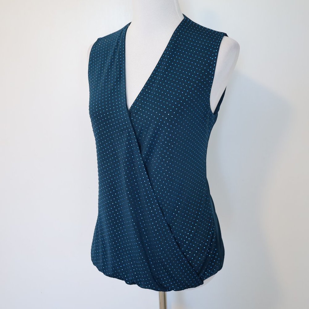 CACHE Medium Teal Sleeveless Blouse Wrap